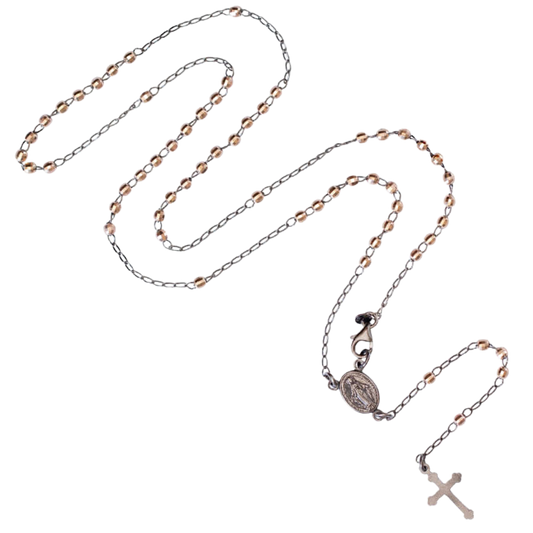 ROSARY NECKLACE - BLACK SILVER