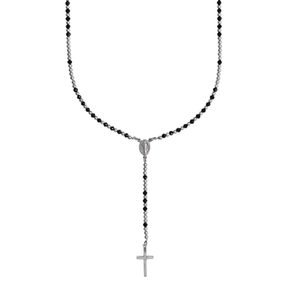 MEN'S ROSARY NECKLACE - SILVER