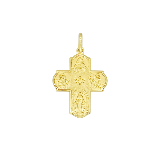 SCAPULAR - KRUIS HANGER - VERMEIL ZILVER