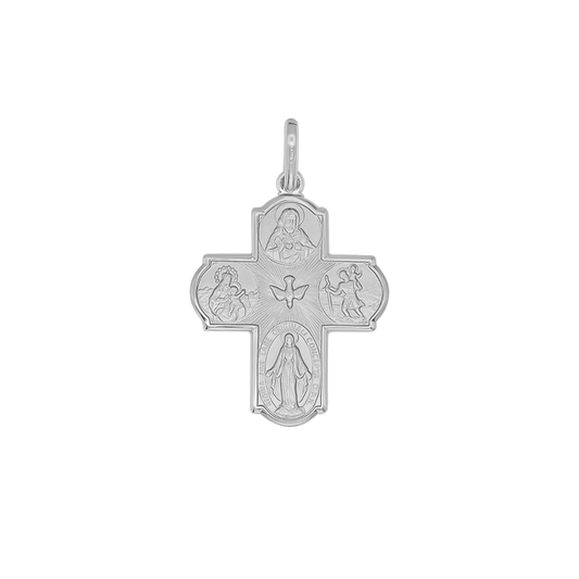 SCAPULAR - KRUIS HANGER - WITGOUD