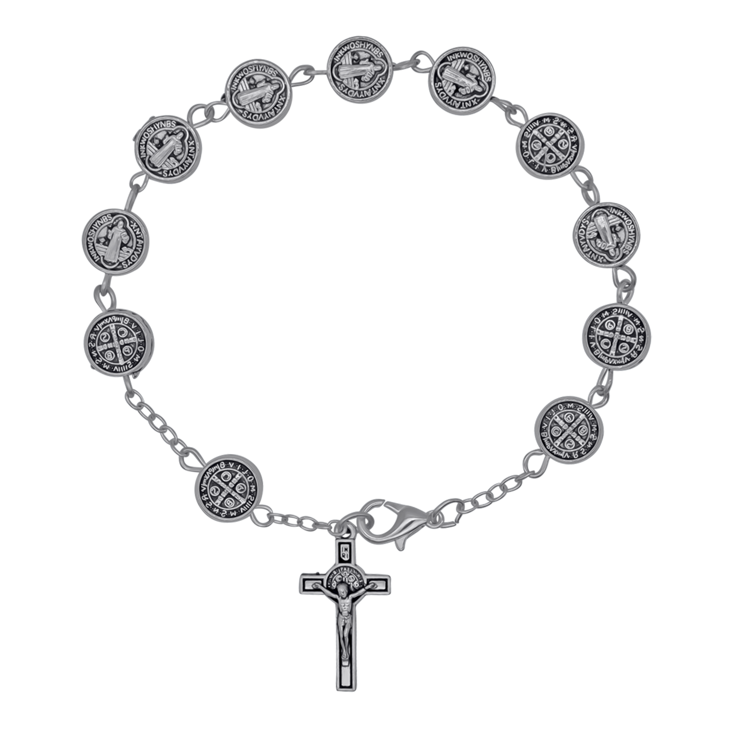 ST BENEDICT - ROSARY BRACELET - METAL