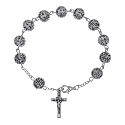 ST BENEDICT - ROSARY BRACELET - METAL