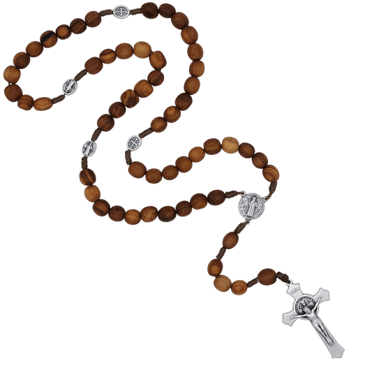 ST BENEDICT - ROZENKRANS - OLIVE WOOD EN ROPE