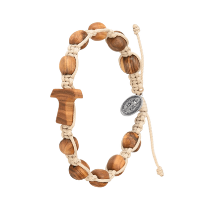 TAU CROSS BRACELET - OLIVE WOOD