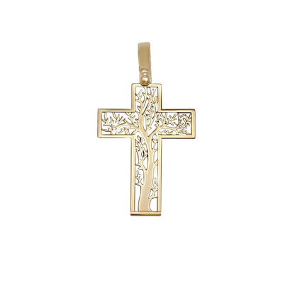 TREE OF LIFE KRUIS HANGER - VERMEIL ZILVER