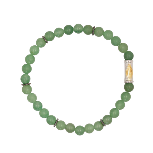 OUR LADY OF GRACE BRACELET - AVENTURINE AND SILVER