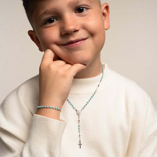 BABY ROZENKRANS ARMBAND - ZILVER - BLUE