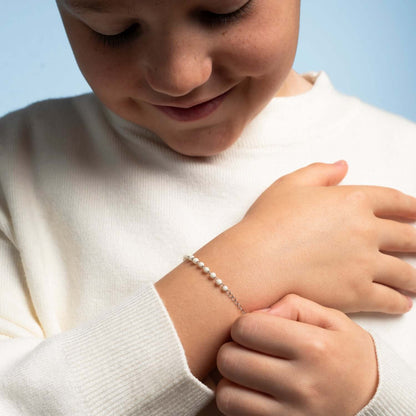 BABY ROZENKRANS ARMBAND - ZILVER - WHITE