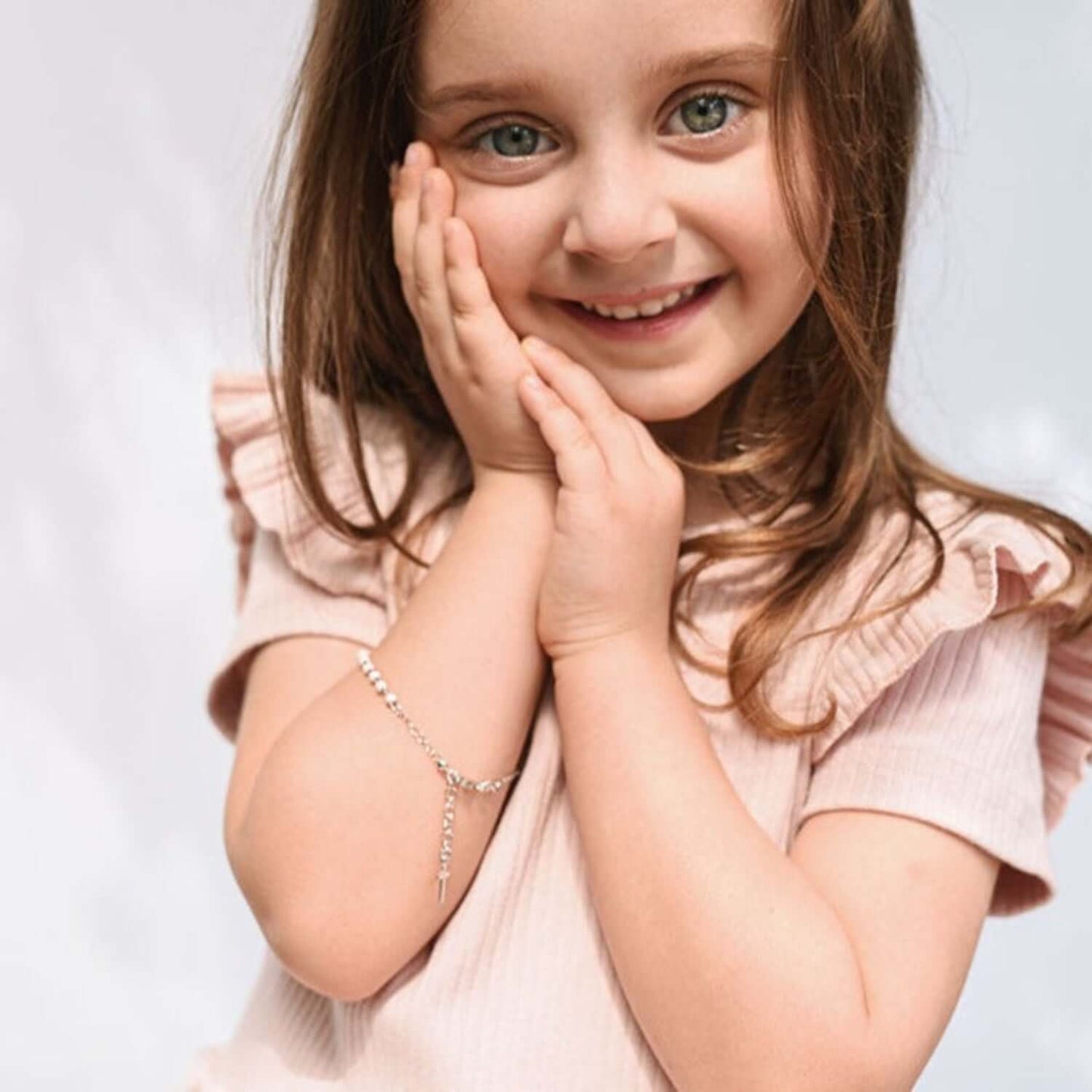 BABY ROZENKRANS ARMBAND - ZILVER - WHITE