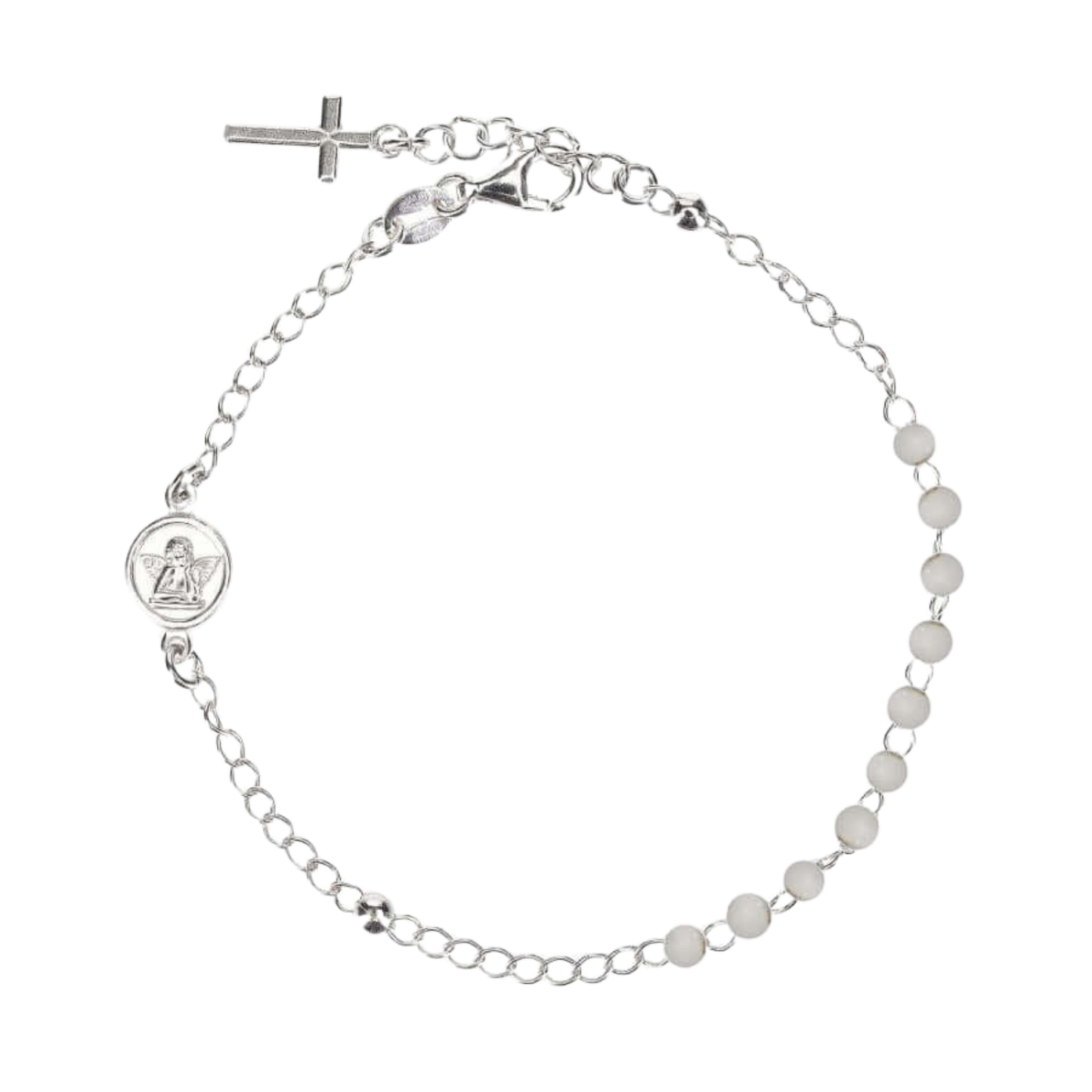 BABY ROZENKRANS ARMBAND - ZILVER - WHITE