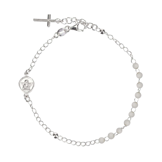 BABY ROZENKRANS ARMBAND - ZILVER - WHITE