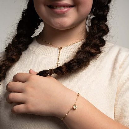 BABY ROSARY NECKLACE - VERMEIL SILVER