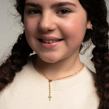 BABY ROSARY NECKLACE - VERMEIL SILVER