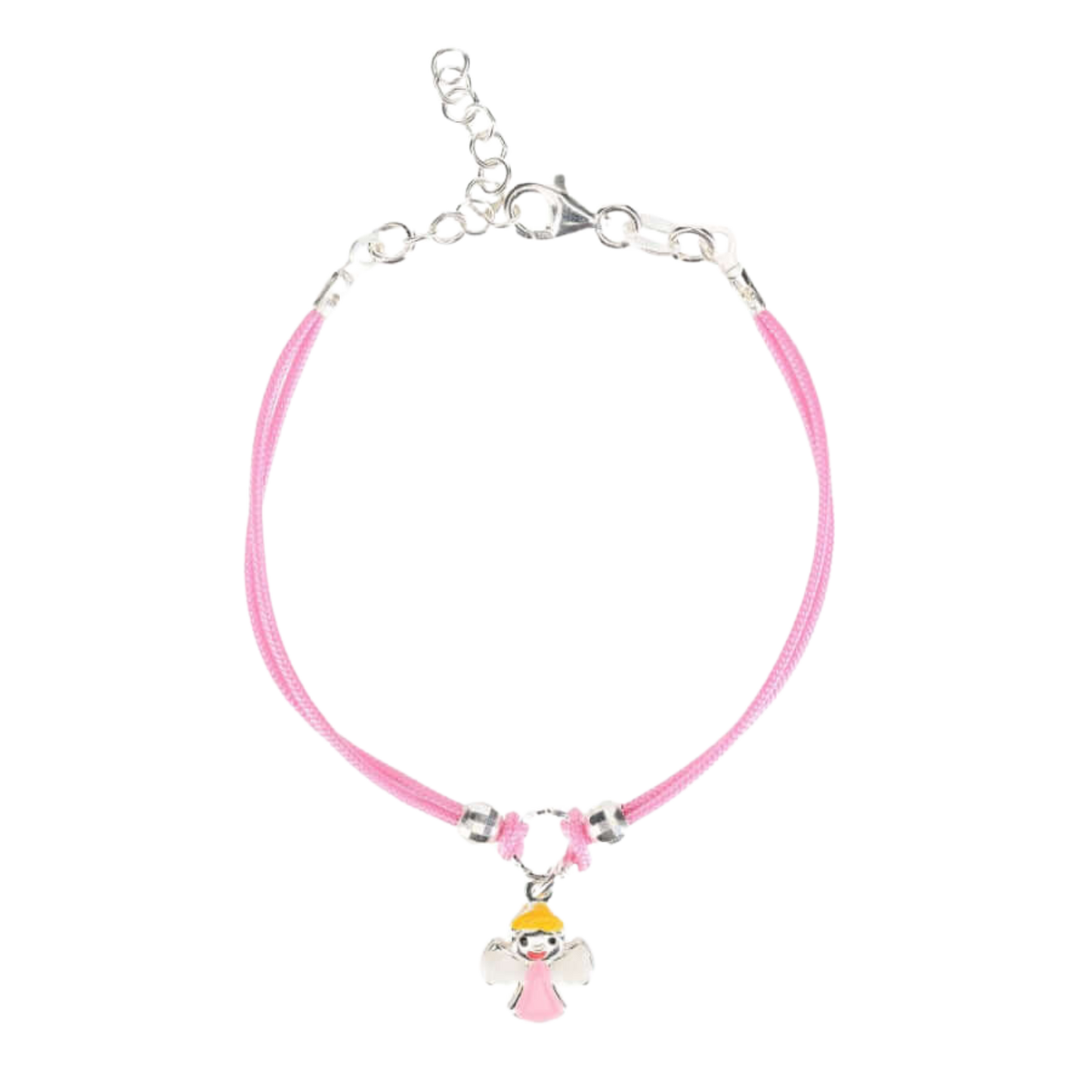 PINK BABY ARMBAND - CORD - ZILVER
