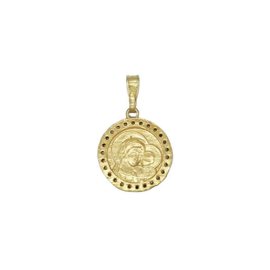 POPE LEO XIV - MEDAL - GOLDEN SILVER AND ZIRCONIA