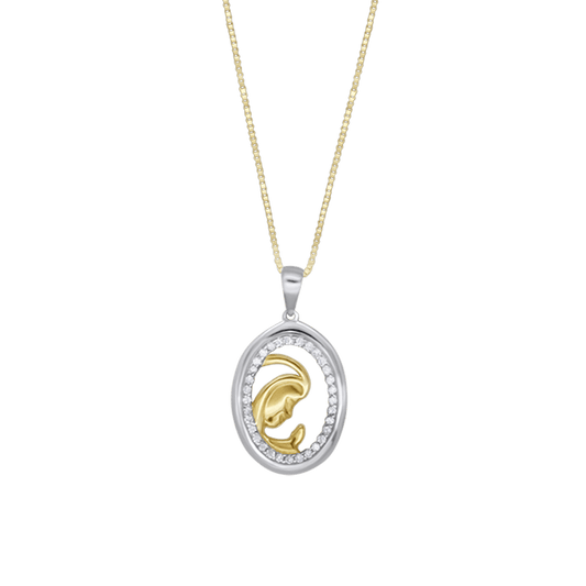 VIRGIN MARY KETTING - GOUD EN DIAMANTEN