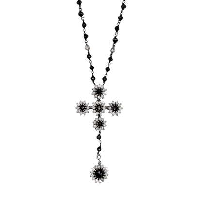 WHITE EN BLACK DIAMANTEN KETTING - GOUD