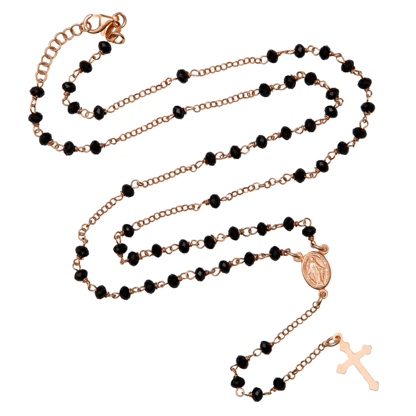 CRYSTAL ROZENKRANS KETTING - PINK ZILVER