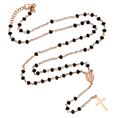 CRYSTAL ROZENKRANS KETTING - PINK ZILVER