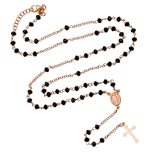CRYSTAL ROZENKRANS KETTING - PINK ZILVER