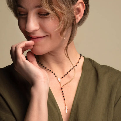 CRYSTAL ROZENKRANS KETTING - PINK ZILVER