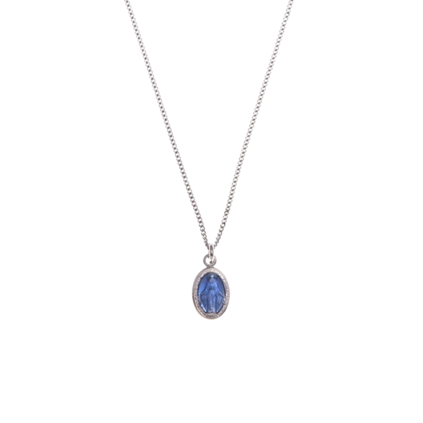 BLUE ST MARY CHARM KETTING - ZILVER
