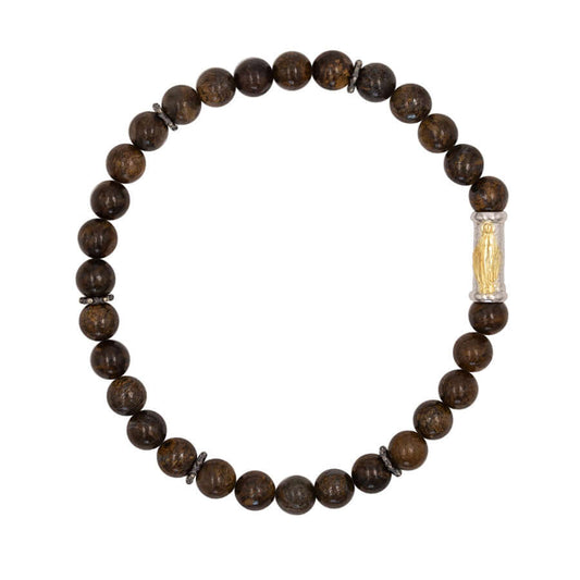 OUR LADY OF GRACE BRACELET - BRONZITE AND SILVER