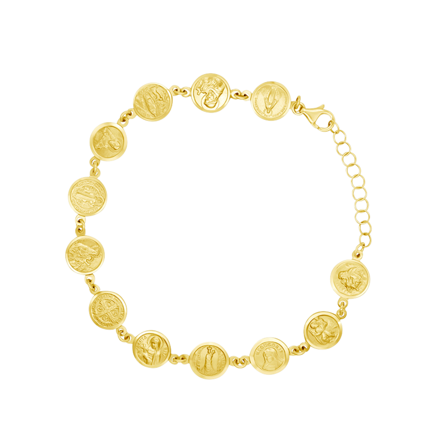 CATHOLIC MEDAILLES ARMBAND - GOUD