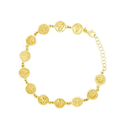 CATHOLIC MEDAILLES ARMBAND - GOUD