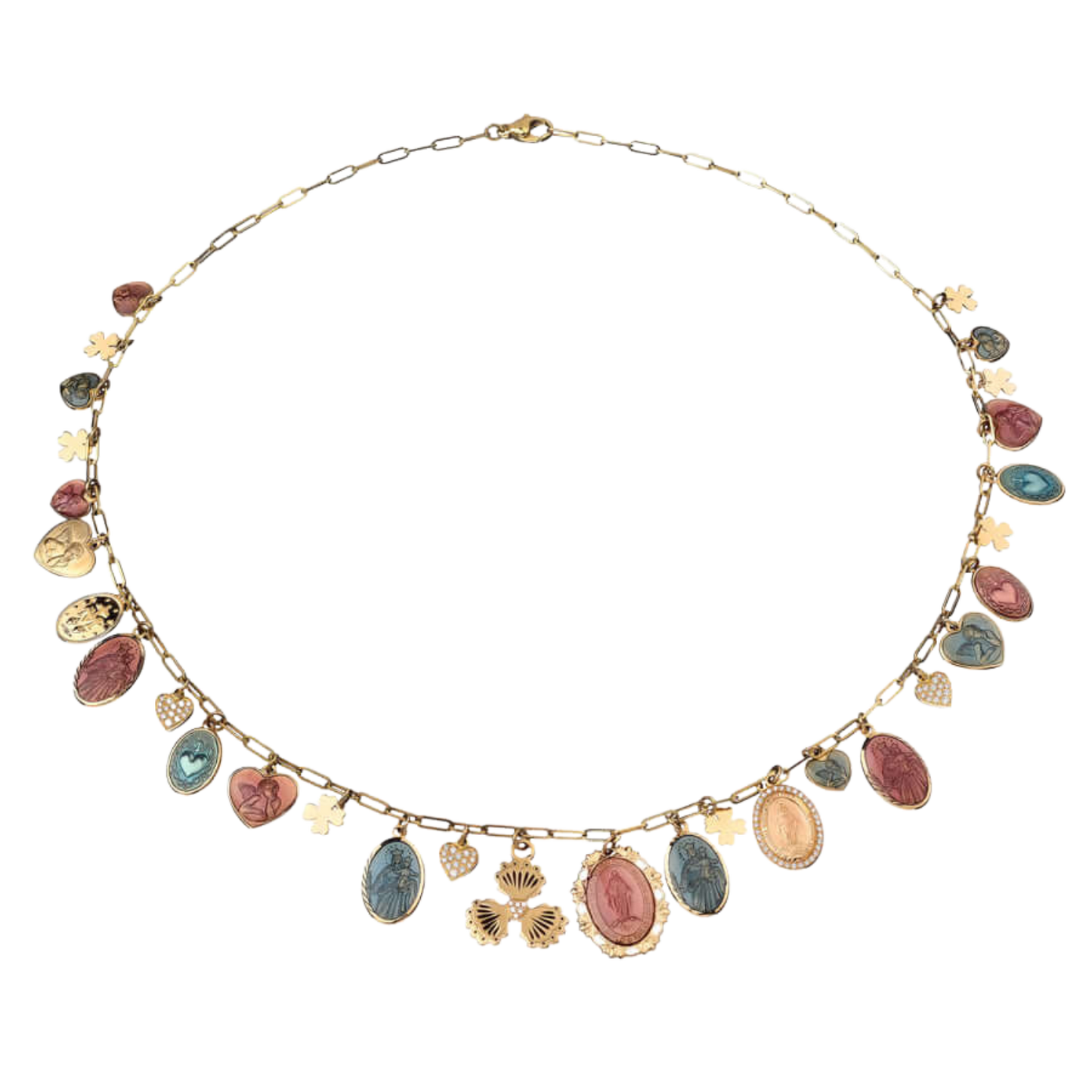 CHARMS NECKLACE - GOLD AND DIAMONDS