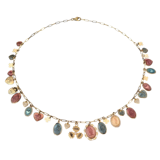 CHARMS NECKLACE - GOLD AND DIAMONDS