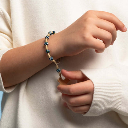 CHILDREN'S ROZENKRANS ARMBAND - WOOD - BLUE