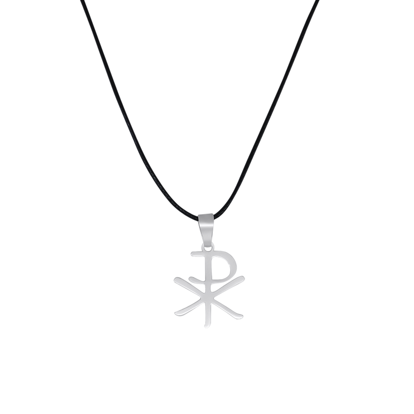 CHRISTOGRAM - RUBBER CORD AND STEEL - NECKLACE