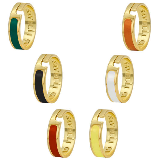 COLORED ADJUSTABLE RING - SILVER