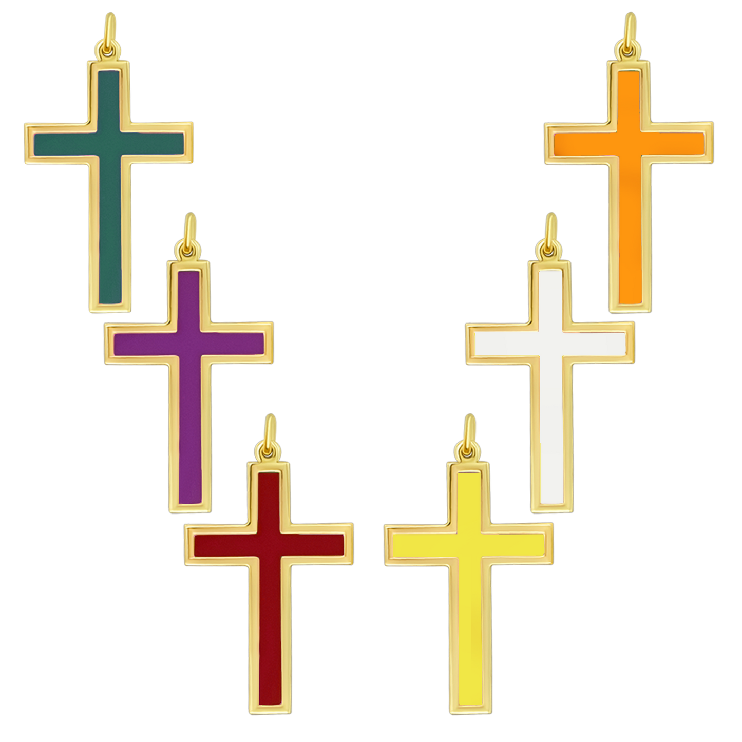 COLORED KRUIS HANGER - ZILVER