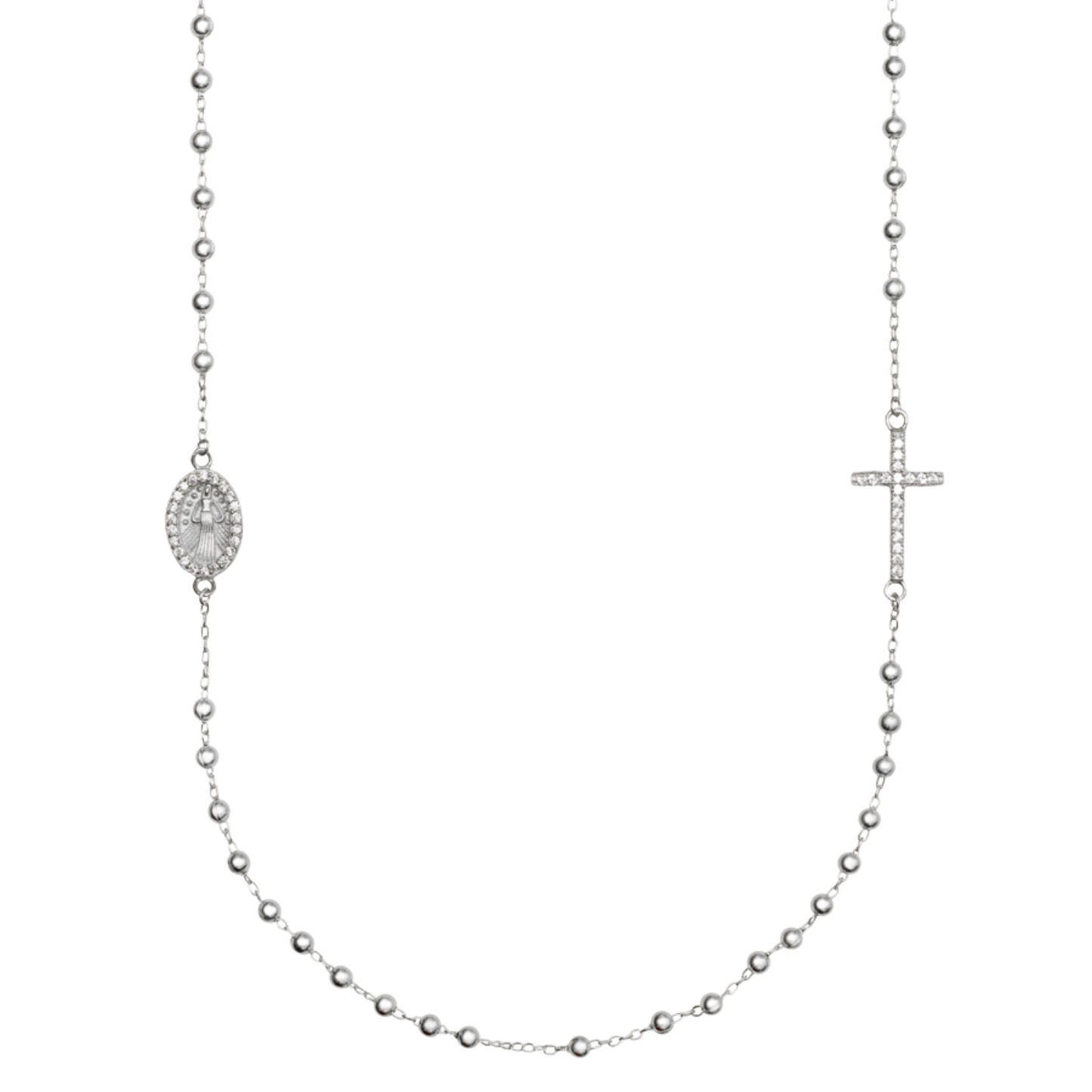 MIRACULOUS EN KRUIS - KETTING - ZILVER