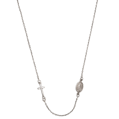 MIRACULOUS EN KRUIS - KETTING - ZILVER