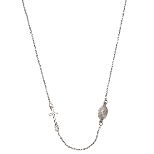 MIRACULOUS EN KRUIS - KETTING - ZILVER