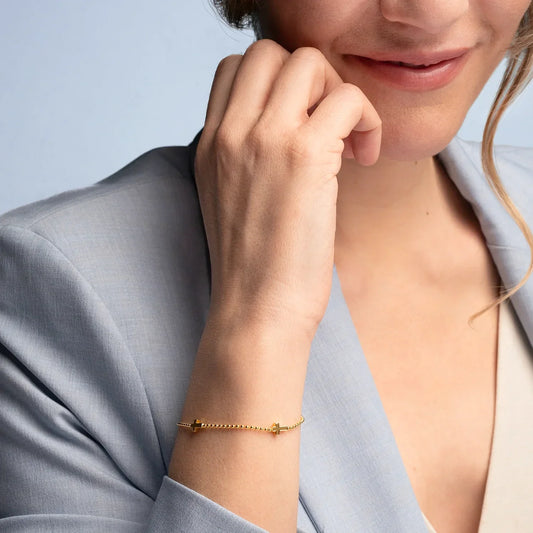 KRUIS ARMBAND -  GOUDEN ZILVER