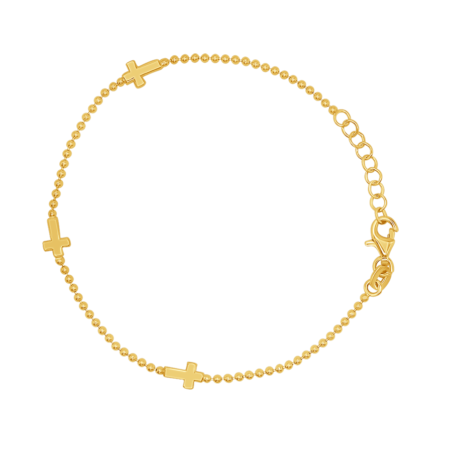 KRUIS ARMBAND -  GOUDEN ZILVER