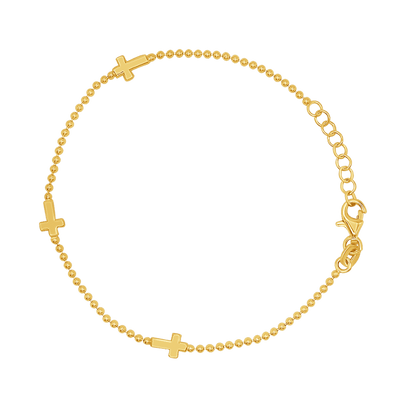 KRUIS ARMBAND -  GOUDEN ZILVER