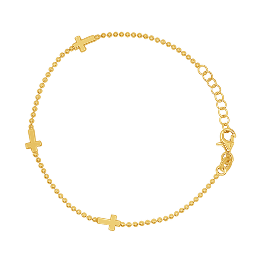 KRUIS ARMBAND -  GOUDEN ZILVER
