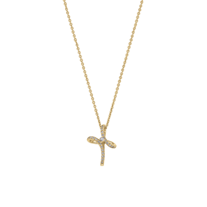 KRUIS KETTING - DIAMANTEN EN GOUD
