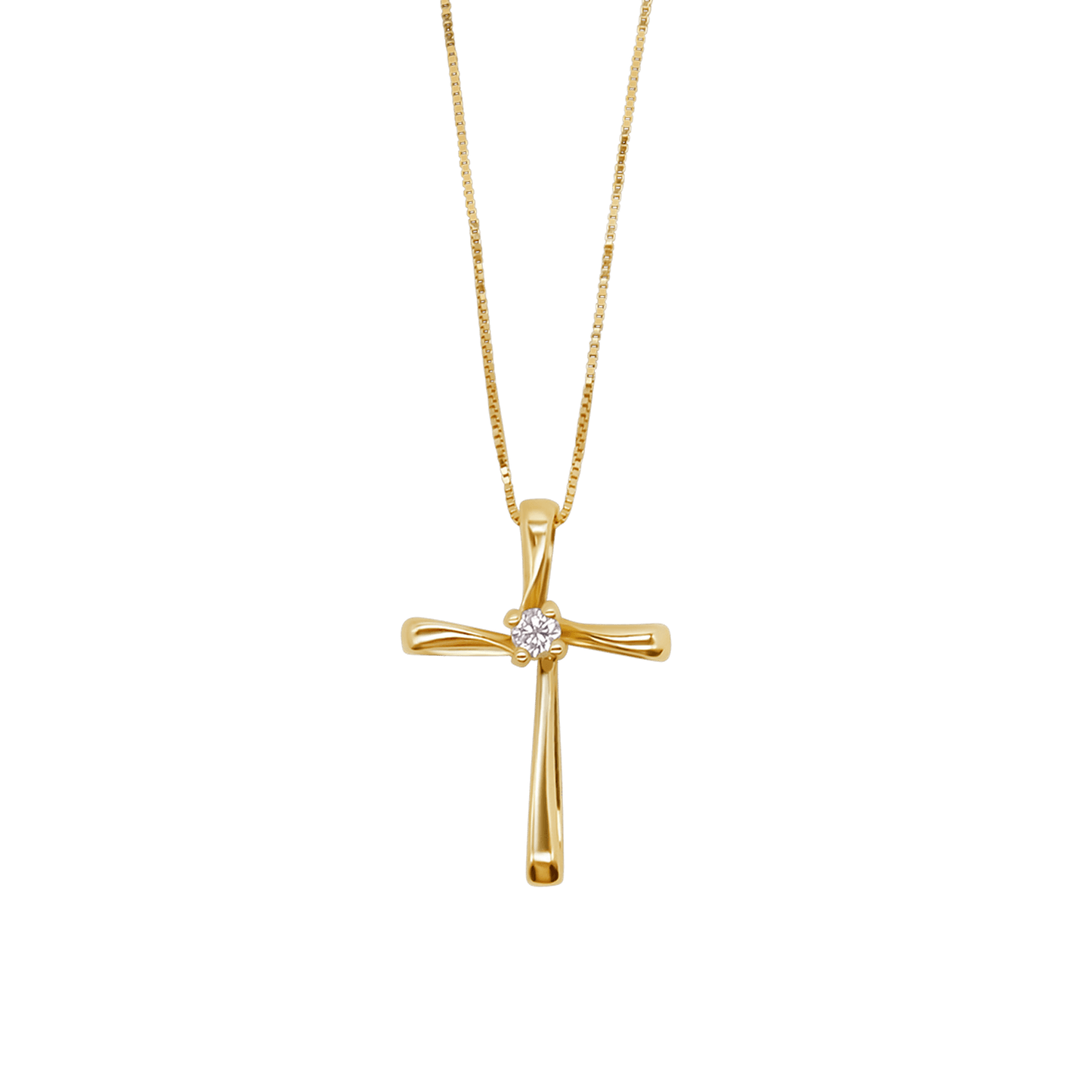 KRUIS DIAMOND KETTING - GOUD