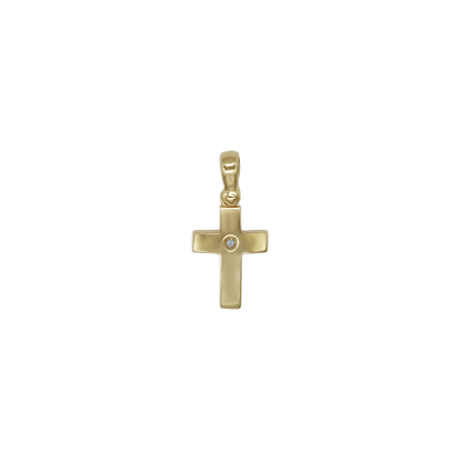 CROSS PENDANT - GOLD AND ZIRCONIA