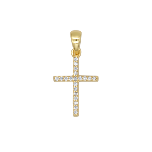KRUIS HANGER - ZIRKONIA EN GOUDEN ZILVER