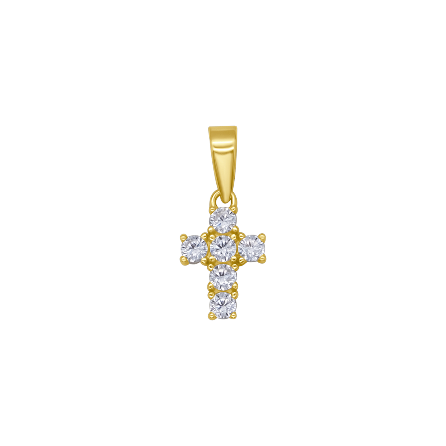KRUIS HANGER - VERMEIL ZILVER EN ZIRKONIA