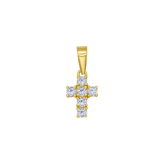 KRUIS HANGER - VERMEIL ZILVER EN ZIRKONIA