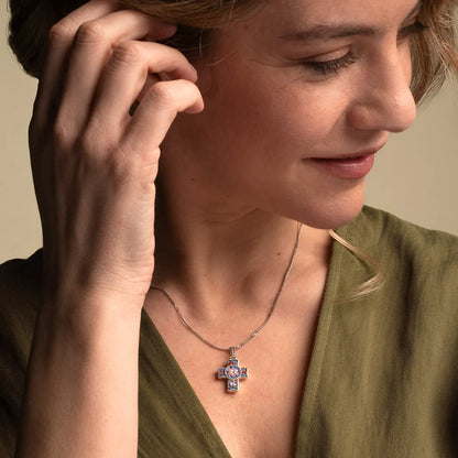 CROSS PENDANT - MICROMOSAIC JEWELRY - METAL