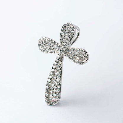 CROSS PENDANT - SILVER AND ZIRCONIA